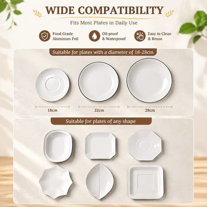🔥LAST DAY | 49% OFF！Reusable Aluminum Foil Food Covers, Keep Food Fresh