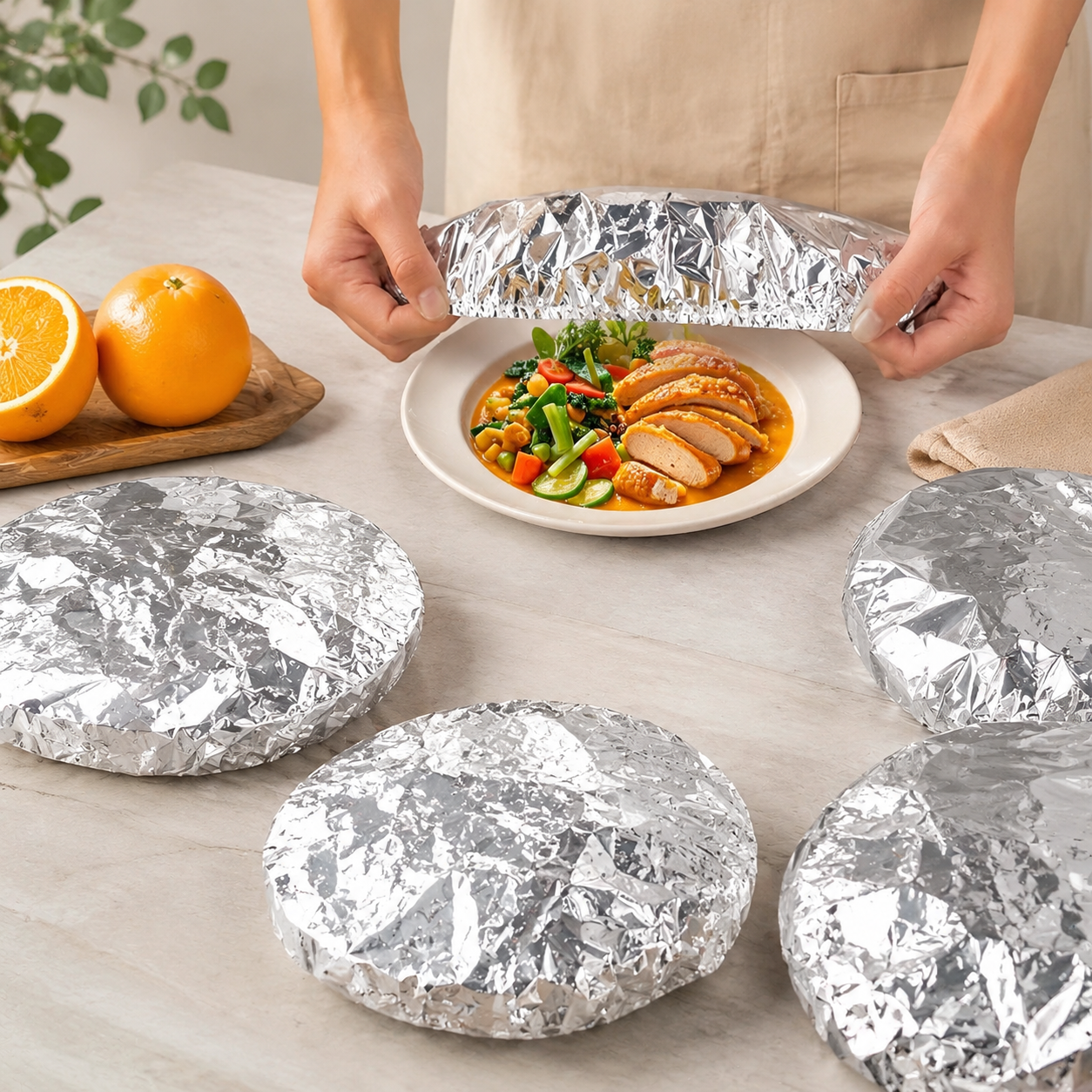 🔥LAST DAY | 49% OFF！Reusable Aluminum Foil Food Covers, Keep Food Fresh