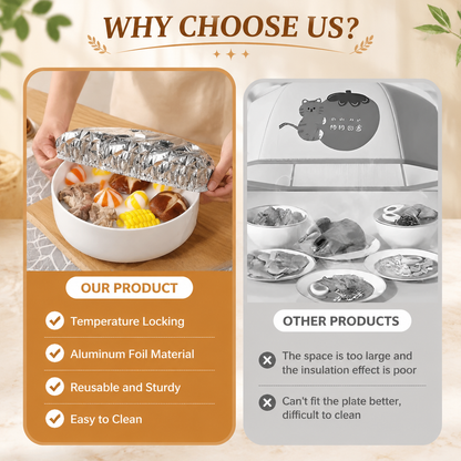 🔥LAST DAY | 49% OFF！Reusable Aluminum Foil Food Covers, Keep Food Fresh
