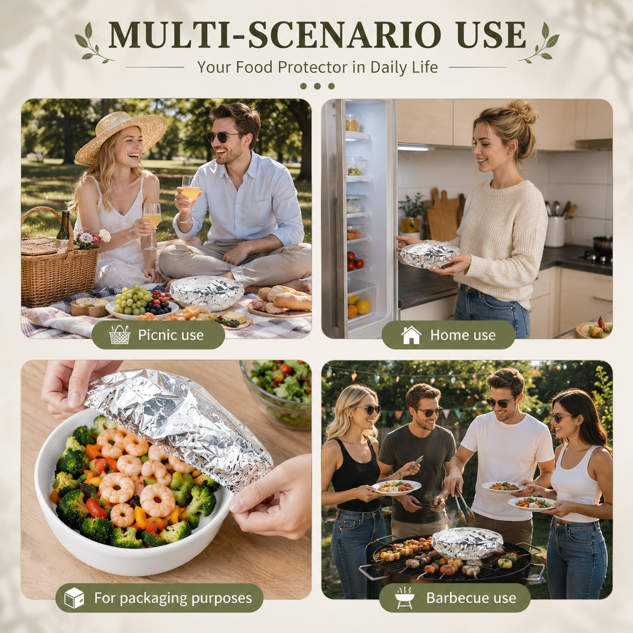🔥LAST DAY | 49% OFF！Reusable Aluminum Foil Food Covers, Keep Food Fresh